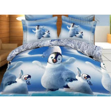 King Size 100% Cotton Bed Sheet Comforter Set 3D Reactive Printed Bed Room Set